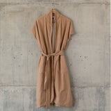 GARIS [ line ] - vest long with belt - 100% blacu cotton
