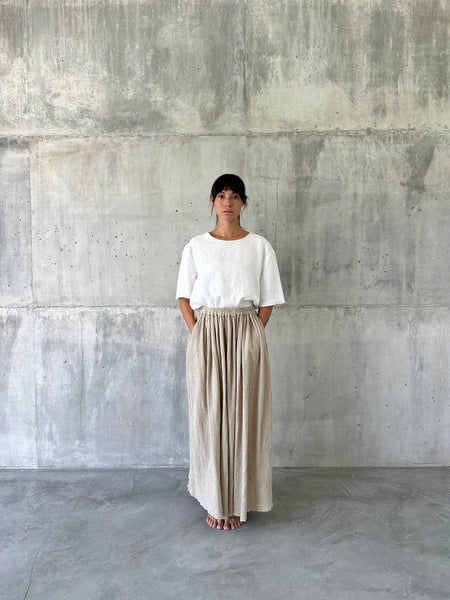 MAWAR [ rose ] - skirt - 100% crinkle linen
