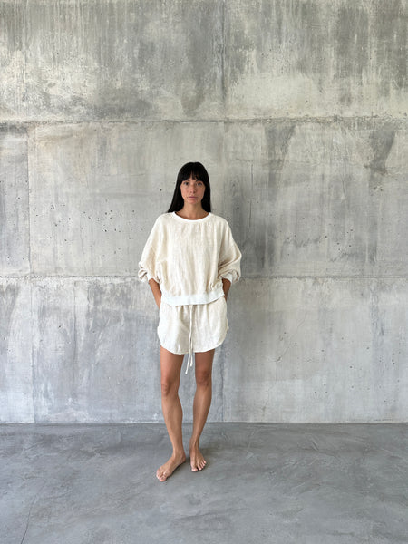 SESEH [ seseh ] - crop sweater - 100% handloom cotton