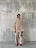 AIR  [ water ] - men shirt full button row 100% nila linen cotton