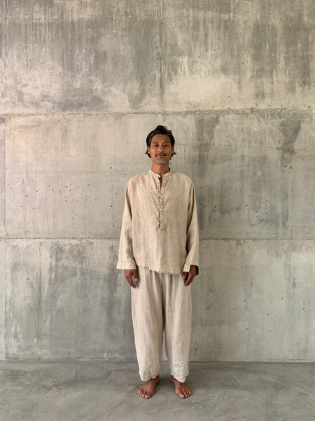 TITIK  [ point ] - HALF BUTTON SHIRT 100% LINEN