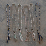 TIKA [ third eye ] - necklace - linen / cotton horn imitation link