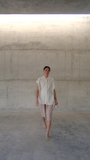 TIKA [ third eye ] - necklace - linen / cotton horn imitation link