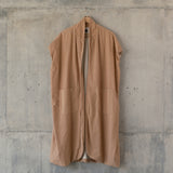 GARIS [ line ] - vest long with belt - 100% blacu cotton